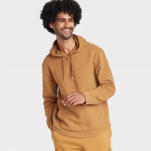 Quilted 1/2 Zip Men’s Butterscotch All in Motion Hoodie Size Large NEW WITH TAGS